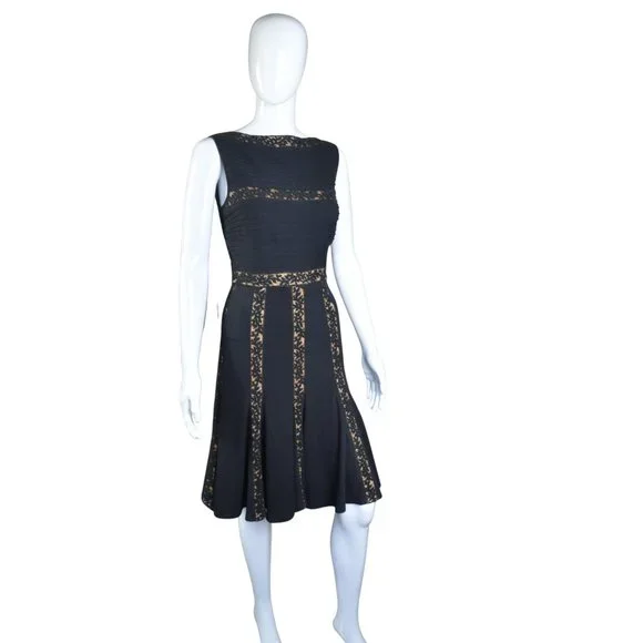 knee length dresses for ladies Tadashi Shoji Women's Jovie Sequin Embroidered Illusion Gown - Gray - Size 8 main image 0
